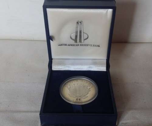 1999 RSA SILVER PROTEA R1 PROOF COIN  SOUTH AFRICAN RESERVE BANK