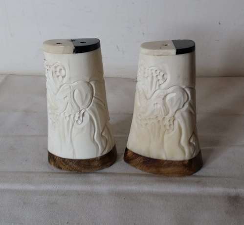 IVORY SALT AND PEPPER SHAKERS