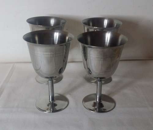 FOUR METAL GOBLETS / BID PER GOBLET 4