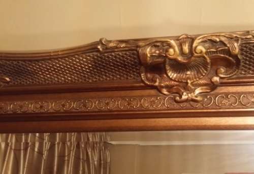 EXQUISITE LARGE ORNATE  FRAMED BEVELED   MIRROR 1 meter 25 cm X 97 cm ( COLLECTION EDENVALE JHB )
