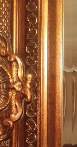 EXQUISITE LARGE ORNATE  FRAMED BEVELED   MIRROR 1 meter 25 cm X 97 cm ( COLLECTION EDENVALE JHB )