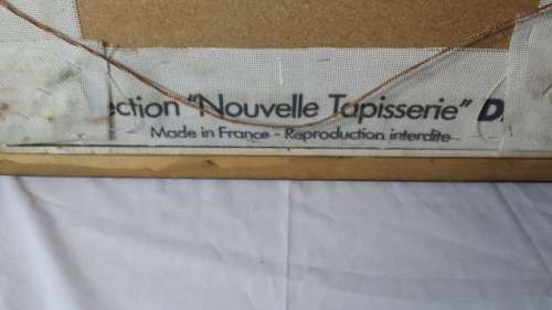 A  " NOUVELLE TAPISSSERIE " MADE IN FRANCE TAPESTRY WOOD AND GLASS FRAME ( COLLECTION EDENVALE JHB )