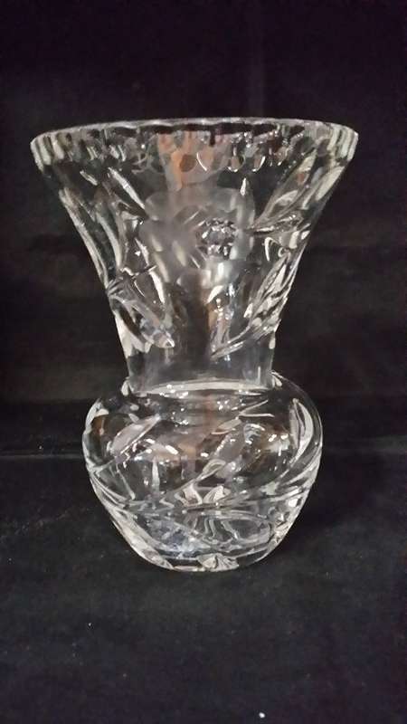 A FABULOUS  rose CRYSTAL CUT GLASS VASE