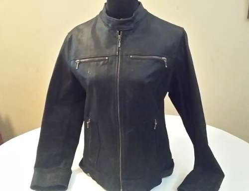LINED BLACK LEATHER JACKET WOOLWORTHS SIZE MEDIUM