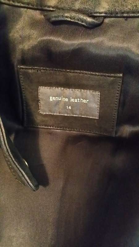 LINED BLACK LEATHER JACKET WOOLWORTHS SIZE MEDIUM