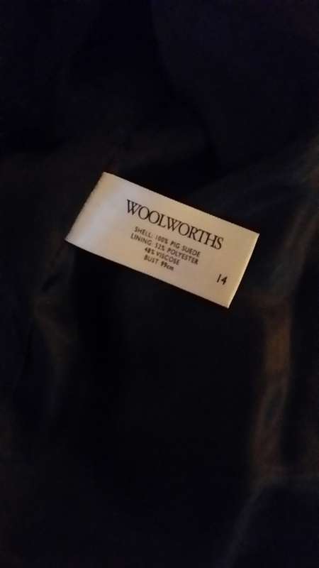 LINED BLACK LEATHER JACKET WOOLWORTHS SIZE MEDIUM