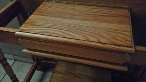 FURNITURE >> SOLID OAK  COAT AND HAT  HALLSTAND WITH  BEVELED MIRROR /  COLLECTION EDENVALE JHB