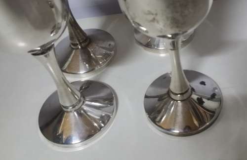 FOUR EMESS SILVER PLATED FLUTED GOBLETS / BiD PER EACH