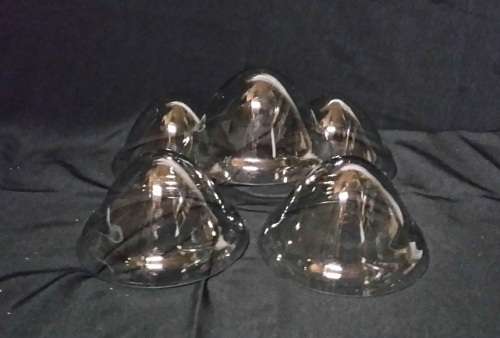 GLASSWARE :  SET 5 DOME GLASS COVERS / ONE PRICE FOR ALL