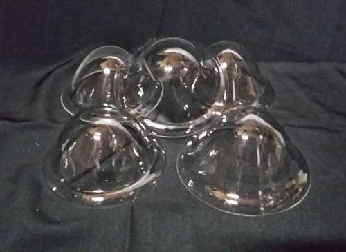 GLASSWARE :  SET 5 DOME GLASS COVERS / ONE PRICE FOR ALL