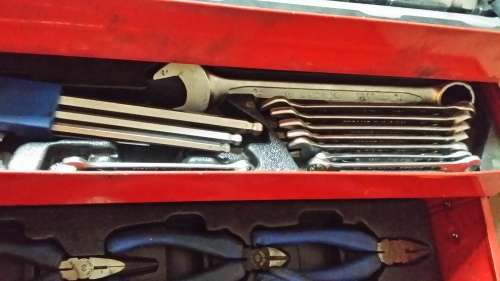 KING  TONY TOOL SET 63 PIECE IN RED TOOL BOX / BUYER MUST COLLECT IN EDENVALE JHB
