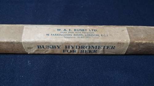 BUSBY HYDROMETER FOR BEER LONDON