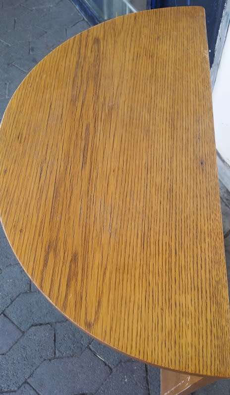 OAK HALF MOON STAND SHELVE    /  BUYER MUST COLLECT EDENVALE JHB
