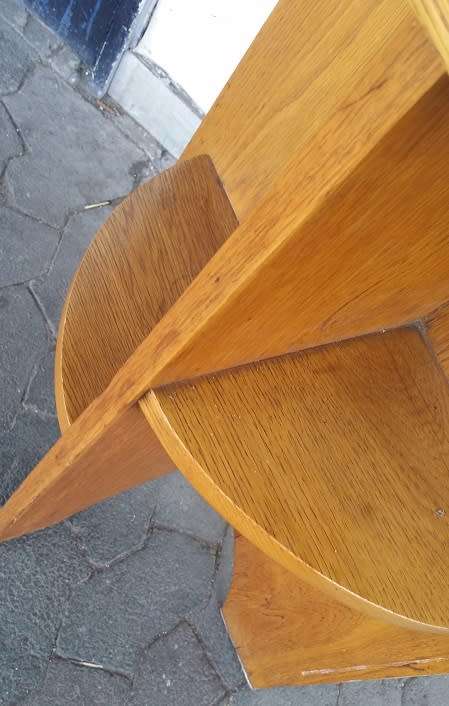 OAK HALF MOON STAND SHELVE    /  BUYER MUST COLLECT EDENVALE JHB