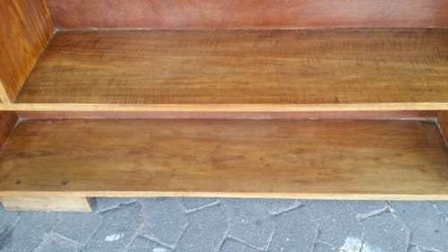 A LOVELY ART DECO  WOODEN BOOKCASE   WITH CUPBOARD  /  BUYER MUST COLLECT EDENVALE JHB