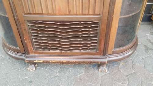 BLACK FRIDAY SALE !! IMBUIA BALL AND CLAW  SHOWCASE CABINET   /  BUYER MUST COLLECT EDENVALE JHB