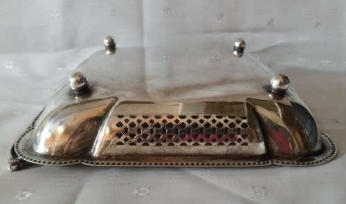 SILVER PLATED  4 FOOTED   DISH