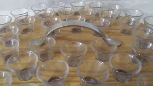 WOODEN OAK  TRAY WITH SHOT / SHOOTER /  NAGMAAL  / COMMUNION GLASSES