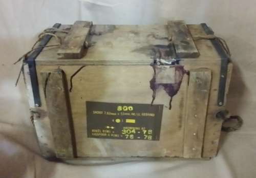 VINTAGE ARMY AMMUNITION WOODEN BOX