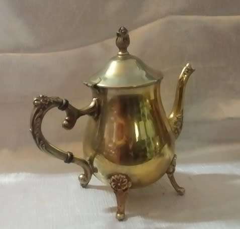 BRASS  SILVER PLATE TEA POT