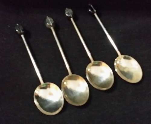 SET OF 4 SILVER TEA SPOONS HALLMARKED