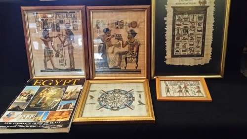 FIVE EGYPTIAN PICTURES AND BOOK