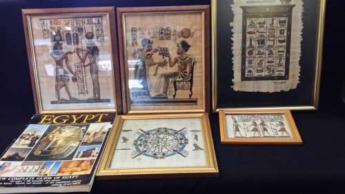 FIVE EGYPTIAN PICTURES AND BOOK