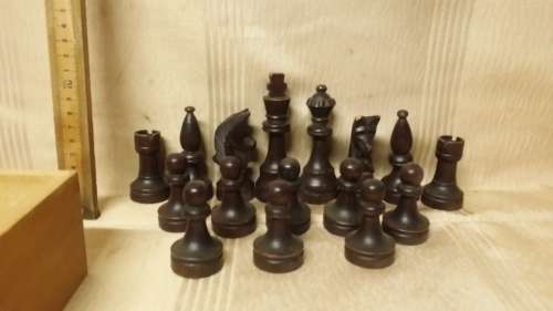 WOODEN CHESS PIECES,