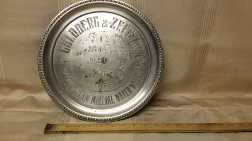 GOLDBERG & ZEFFERT STEAM MINERAL WATER WORKS JOHANNESBURG METAL TRAY