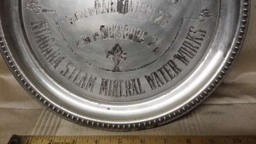 GOLDBERG & ZEFFERT STEAM MINERAL WATER WORKS JOHANNESBURG METAL TRAY