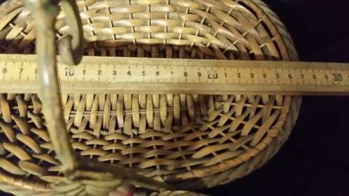 Metal and Wicker Basket Stand 28  X 20 cm