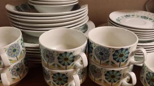 41 PIECE PONTESA  SPAIN VINTAGE  DINNER SET AND TEA SET  / COLLECTION IN EDENVALE ONLY