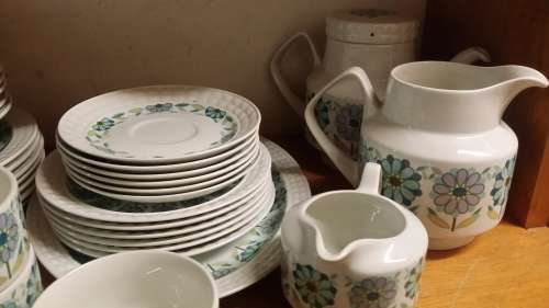 41 PIECE PONTESA  SPAIN VINTAGE  DINNER SET AND TEA SET  / COLLECTION IN EDENVALE ONLY
