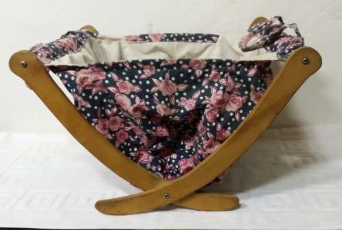 VINTAGE KNITTING FOLDING BASKET 3 7CM X 30 CM