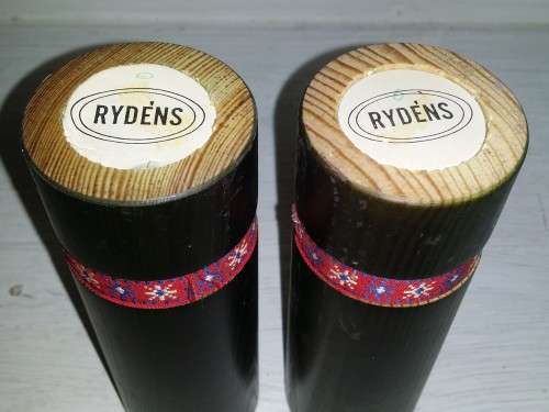 PAIR OF WOOD CANDLE STICK  HOLDERS 15CM X 5 CM