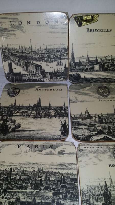 SET OF SIX PIMPERNEL ENGLAND COASTERS / WALL DECOR