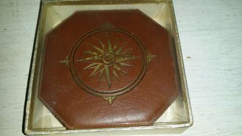 SET OF SIX VINYL ROMA  COASTERS