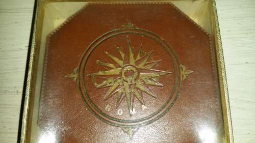 SET OF SIX VINYL ROMA  COASTERS