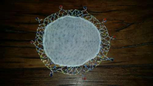CROCHET  BEADED DOLLY 18 CM