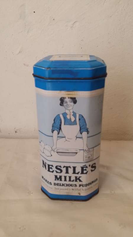 VINTAGE NESTLE MILK TIN 18 CM X 8.5 CM