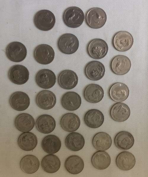 LOT - 5 CENT SOUTH AFRICAN COINS