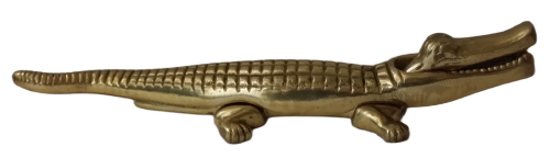 Large Solid Brass Crocodile Nutcracker 37 x 7 cm