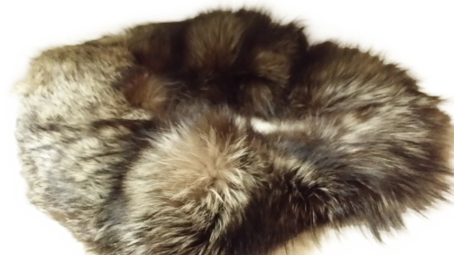 NATURAL GENUINE FUR SCARF / BUTTON COLLAR 42 CM