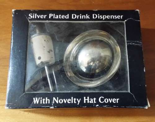 Silver Plated Drink Dispencer and bottle  Hat Cover