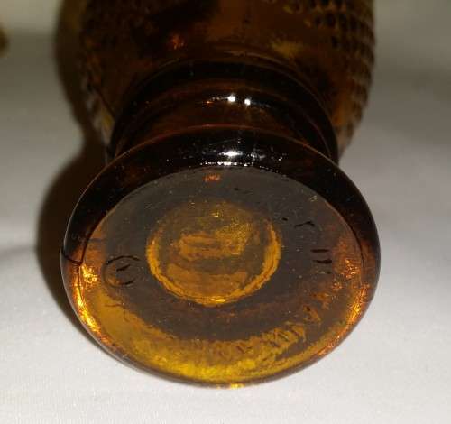 Set of Four Amber Depressed Glasses