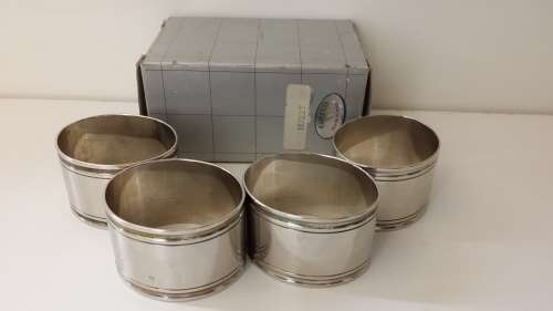 Set of four Elweco Silver plate Napkin Ring Holders