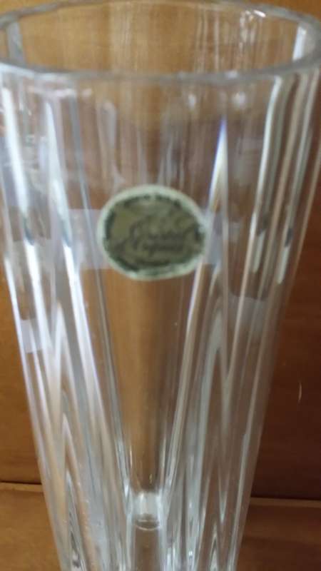 GLASS :  CRISTAL D`ARQUES VASE 24 X 6.5 CM