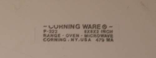 corning ware dish 25 x 22 x 6 cm