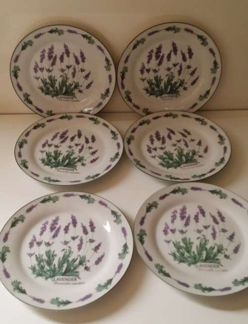 Set of six wiesenthal germany lavender side   plates 17 cm