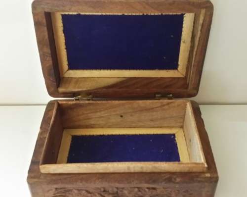 Carved Wood Jewellery / Trinket Box